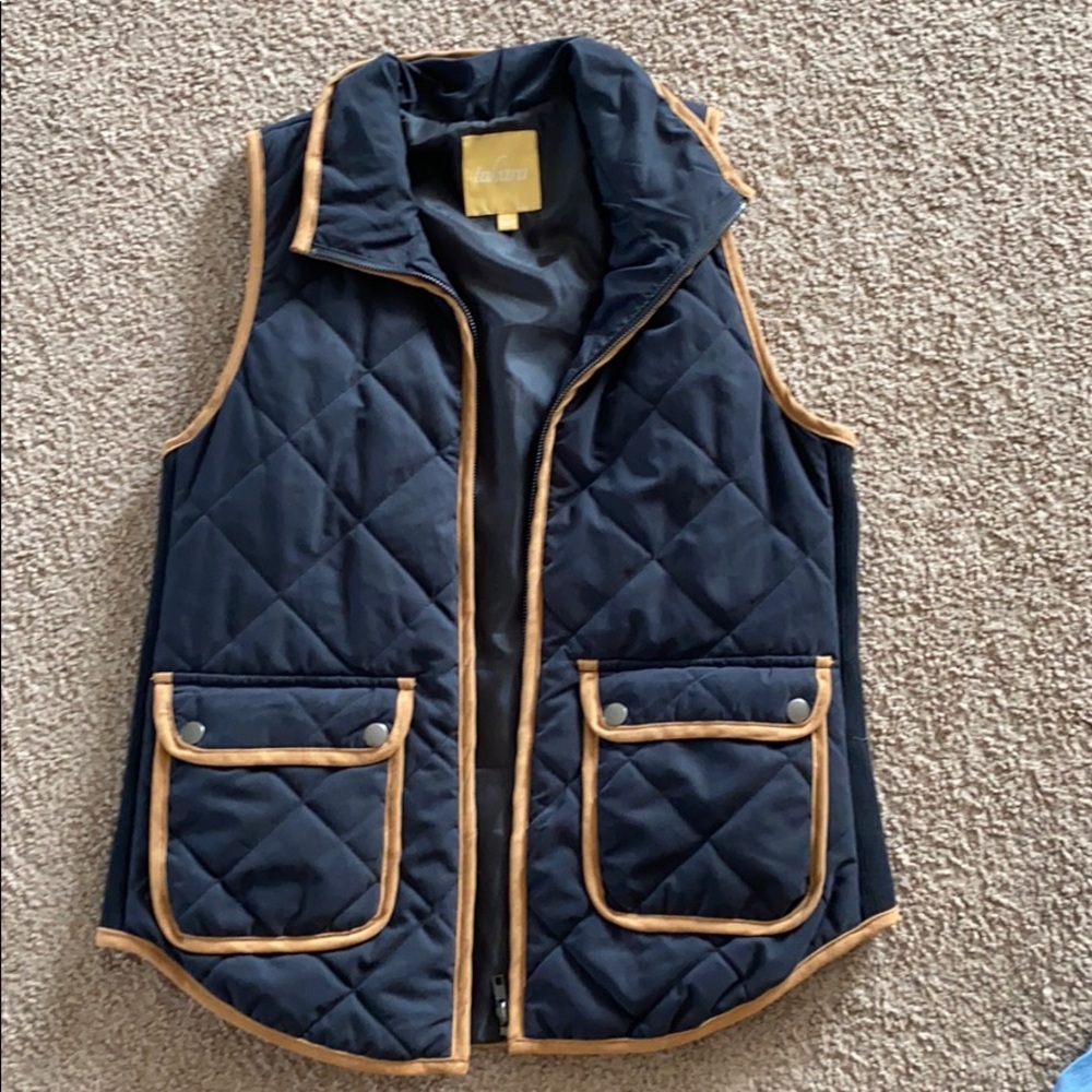 Black and brown suede vest